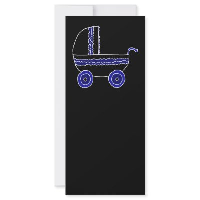 Black and Blue Baby Stroller. Full Color Rack Card by Graphics_By_Metarla