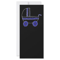 Black and Blue Baby Stroller. Full Color Rack Card