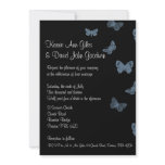 Black and Blue Butterfly Wedding Invitations