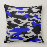 BLACK AND BLUE CAMO American MoJo Pillow