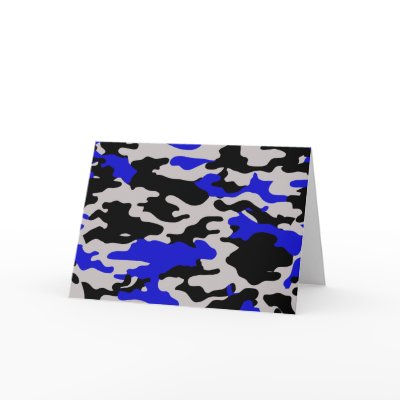 BLACK AND BLUE CAMO GREETING CARD by OutdoorAddix