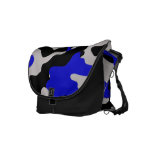 BLACK AND BLUE CAMO COURIER BAG
