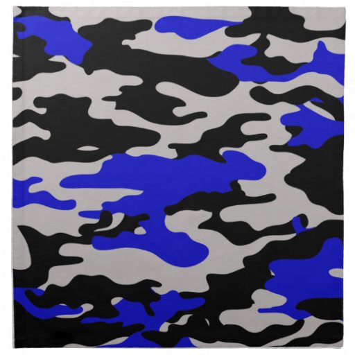 Black and Blue Camo Printed Napkins Zazzle
