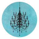 Black and Blue Chandelier Wedding Seal sticker