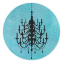 Black and Blue Chandelier Wedding Seal sticker