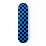 Black and Blue Checkerboard Skateboard