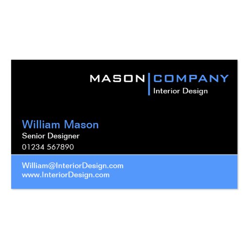Black and Blue Corporate Business Card (front side)