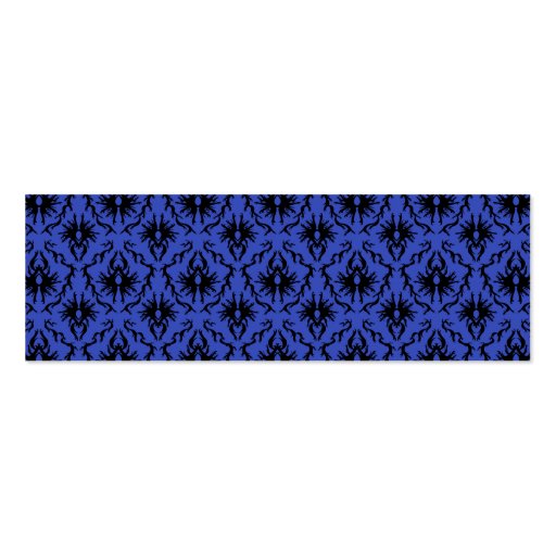 Black and Blue Damask Design Pattern. Business Card