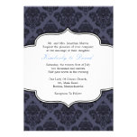 Black and Blue Damask Wedding Invitation invitations
