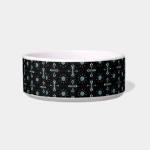 black and blue desgn pet bowl cat food bowls