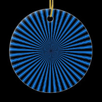 Black and Blue Funky Striped Abstract Art ornaments