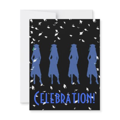 Black and Blue Grad Party Invite by BlayzeInk