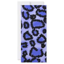 Black and Blue Leopard Print Pattern. Customized Rack Card