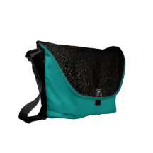 Black and Blue Outer Space Medium Messenger Bags