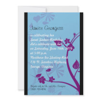 BLACK AND BLUE Sweet Sixteen Invitation