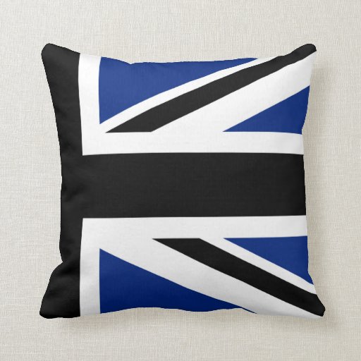 Black and Blue Union Jack Half Throw Pillow Zazzle