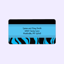Black and Blue Zebra Pattern labels