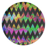 Black and Bright Multicolored Zigzags. plates