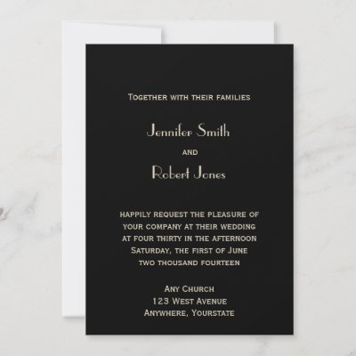 Black and Bronze Art Deco Tower Wedding Invitation invitation
