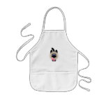 Black And Brown Cat Holding A Pink Mouse Aprons