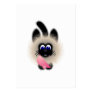 Black And Brown Cat Holding A Pink Mouse Business Card Template