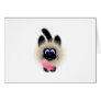 Black And Brown Cat Holding A Pink Mouse Cards