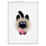 Black And Brown Cat Holding A Pink Mouse Greeting Cards