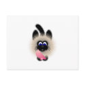 Black And Brown Cat Holding A Pink Mouse postcards
