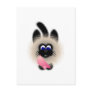 Black And Brown Cat Holding A Pink Mouse Post Card