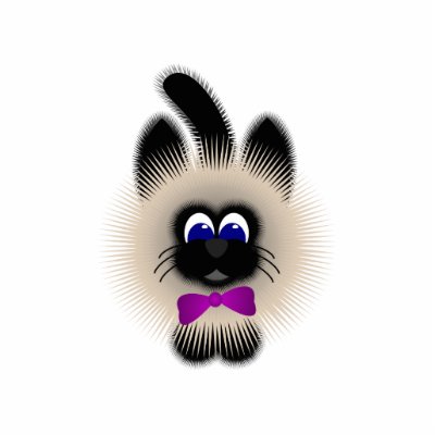 Black And Brown Cat With Dark Purple Tie Cut Outs by mydeas