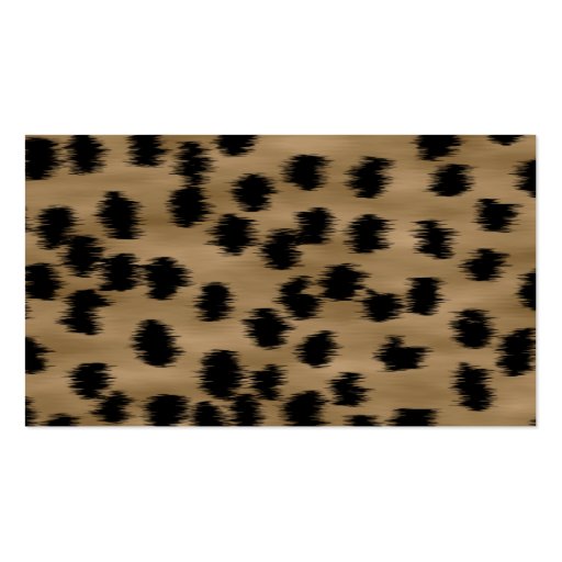 Black and Brown Cheetah Print Pattern. Business Card (back side)