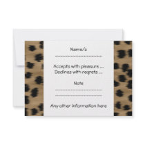 Black and Brown Cheetah Print Pattern. Custom Invite