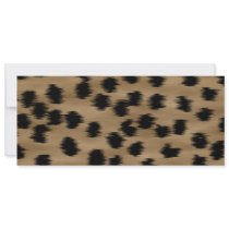 Black and Brown Cheetah Print Pattern. Personalized Invitation