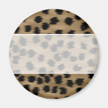 Black and Brown Cheetah Print Pattern. Fridge Magnets
