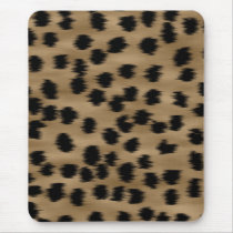Black and Brown Cheetah Print Pattern. Mouse Pad