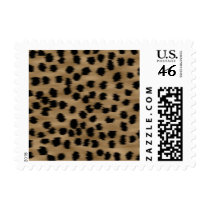 Black and Brown Cheetah Print Pattern. Postage