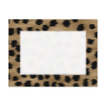 Black and Brown Cheetah Print Pattern. Postcards