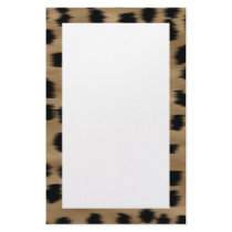 Black and Brown Cheetah Print Pattern. Stationery Design