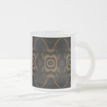 Black and Brown Floral Pattern Design. Mugs
