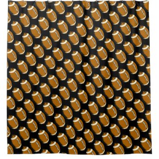 Black and Brown Football Sports Shower Curtain