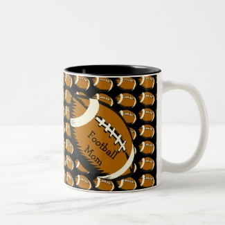 Black and Brown Sports Football Mom Mug