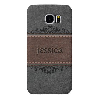 Black And Brown Vintage Leather Samsung Galaxy S6 Cases