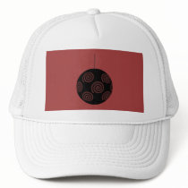Black and Burgundy Red Christmas Bauble. Hats