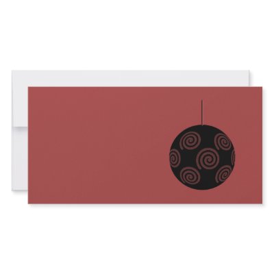 Black and Burgundy Red Christmas Bauble. Photo Card by Graphics_By_Metarla