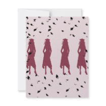 Black and Burgundy Silhouettes Party Invite