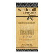 Black and Carmel Textured Damask  Rack Card rack cards