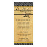 Black and Carmel Textured Damask  Rack Card rack cards