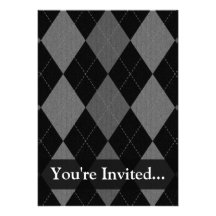 Black and Charcoal Gray Argyle Cards