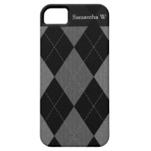 Black and Charcoal Gray Argyle iPhone 5 Covers
