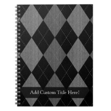Black and Charcoal Gray Argyle Journal